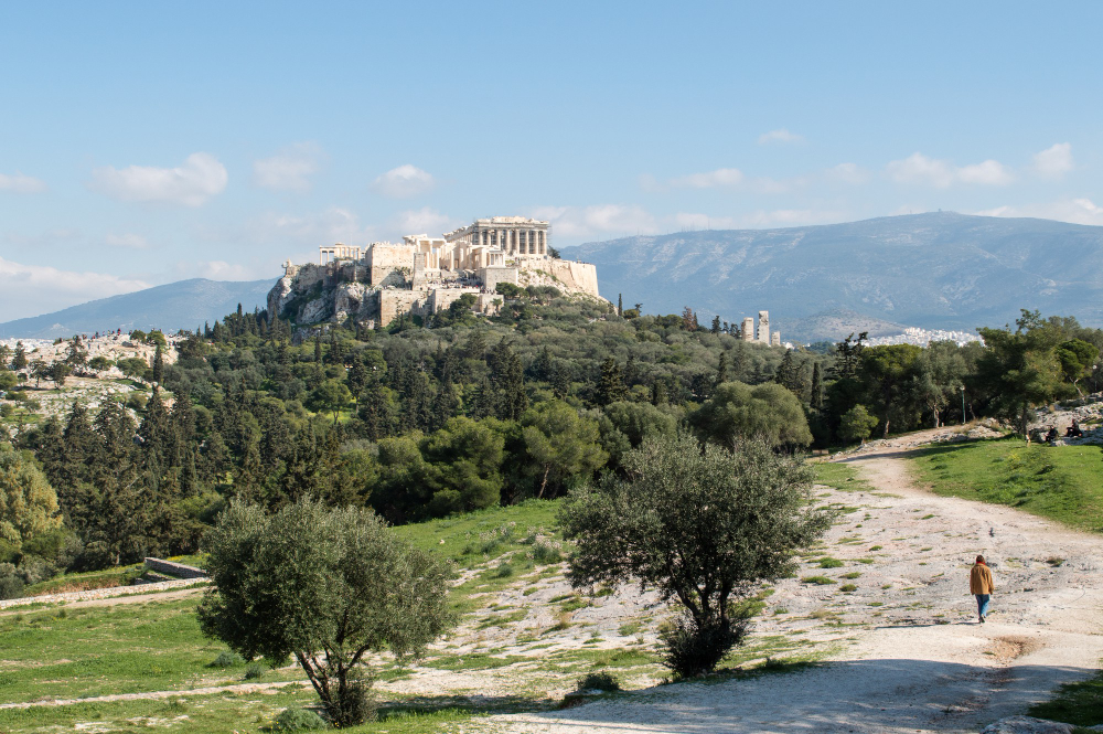 beautiful shot monumental filopappou hill athens greece daytime